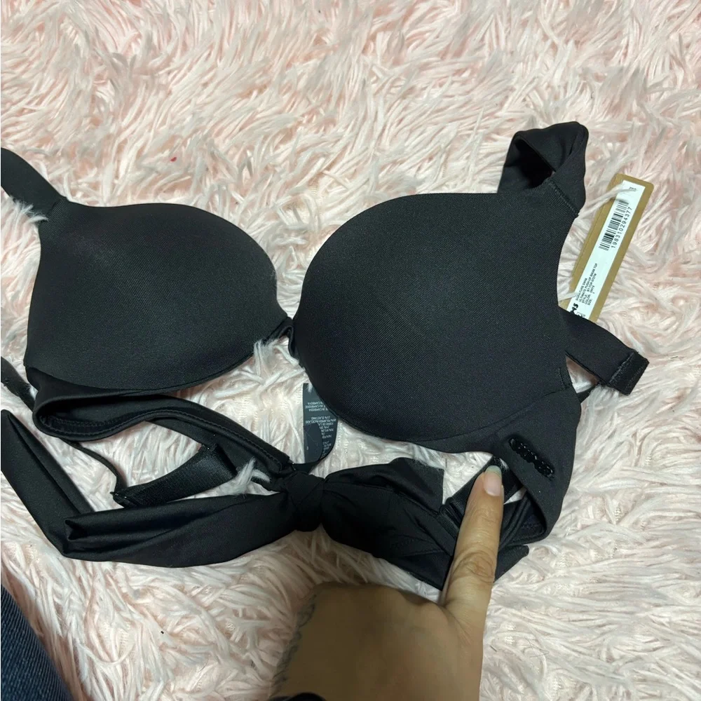 SKIMS Black Push-Up Swim Bikini Top